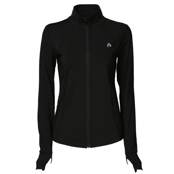 Andzhelika Women Running Jacket Quick Drying Zip Up Sweatshirts Fitness Tracksuits Training Outdoor Long Sleeve Camping Outerwea