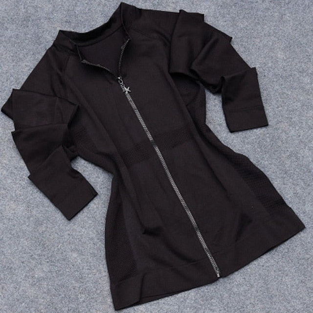 BESGO Spring Autumn Women Sports Jacket Fitness Long Sleeve Zipper Jacket Silm Coat Thumbhole Women Yoga Jacket Running shirts