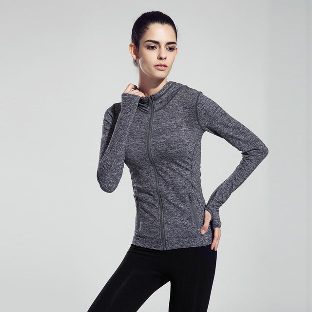 Colorvalue Running Jacket Jersey Women Windproof Hooded Sport Coat Outwear Full Zipper Fitness Yoga Gym Sweatshirt with Pocket