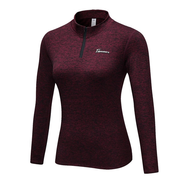 Winter Fleece Mandalin Collar Running Jacket Yoga Shirt Fitness Long Sleeve Neckwear Gym Training Elastic Tight Sweatshirt